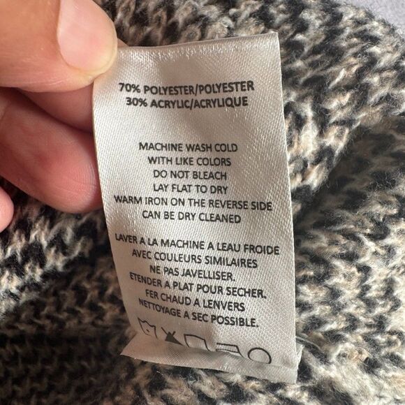 VIGOSS Women's SMALL Leopard Button Front Cardigan Neutral Pockets Ribbed Hem - Picture 6 of 6